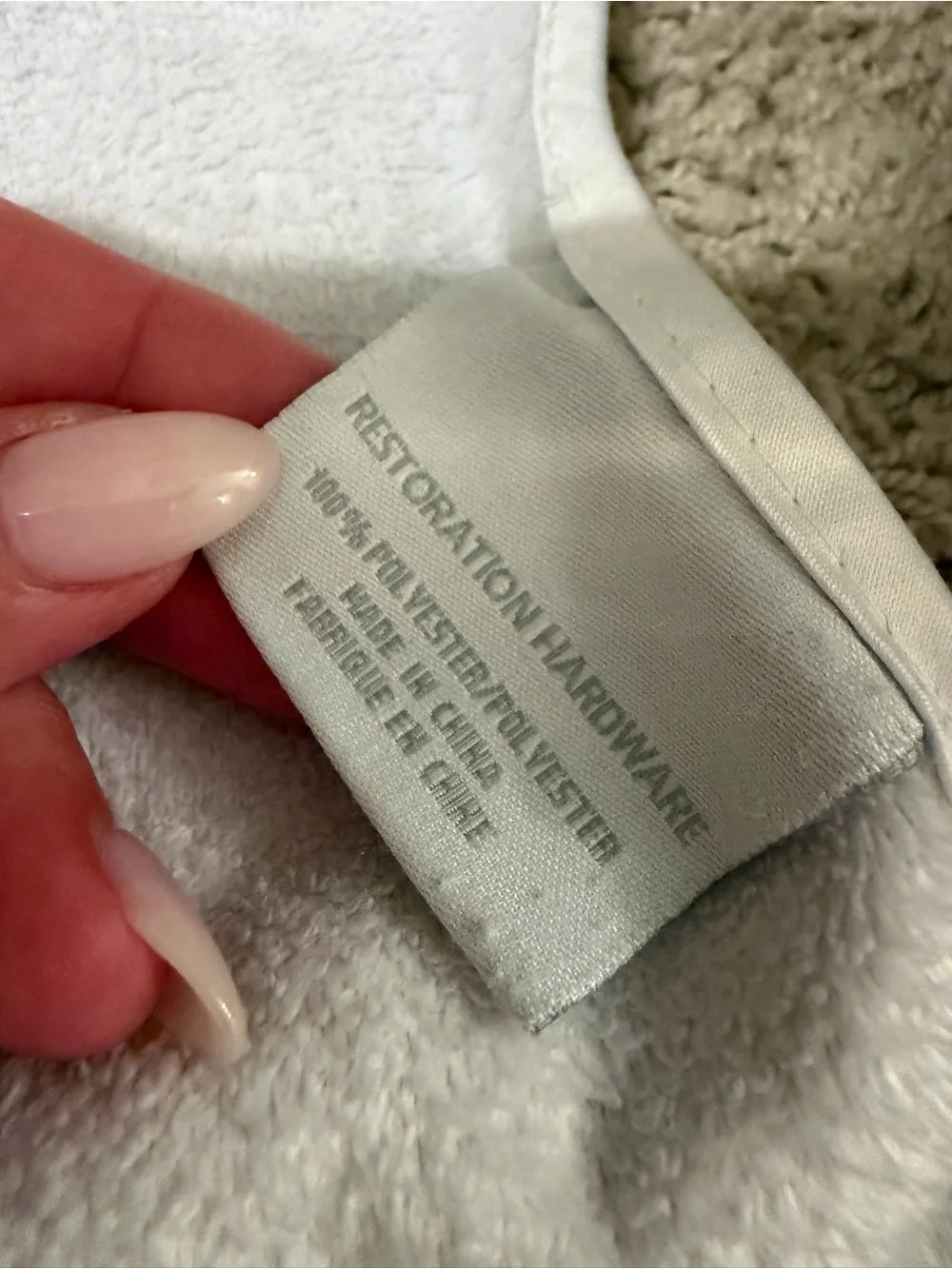 Restoration Hardware white fuzzy-thin size full/queen size blanket